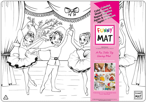 Table top coloring mat, ballet dancers