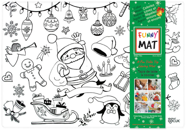 Table top coloring mat, holiday, white