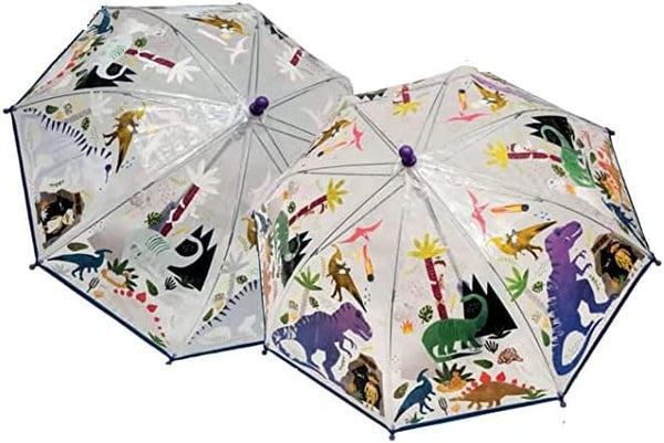 Transparent Colour Changing Umbrella - Dinosaurs